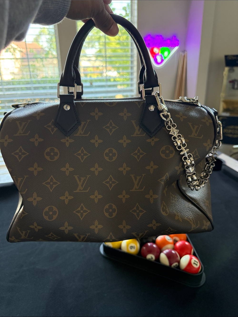 Brown Monogram Canvas Satchel Bag